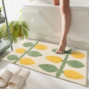 Bathroom Rugs Mat 31.5x19.7IN Leaves Bath Mat for Bathroom Non Slip Machine Washable Soft Absorbent Cute Bath Rug Plush Bath Carpet for Tub Shower Sink Fluffy Entryway Doormat