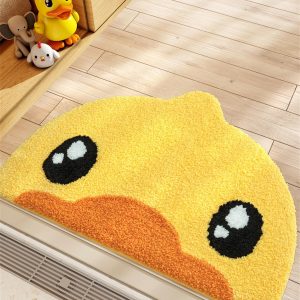 Cute Animal Bathroom Rugs, Rubber Duck Bath Mat, Plush Absorbent Bath Mats for Bathroom, Non-Slip Backing Washable Bath Mat, Ideal for Shower Sink Bathtub Room, 17.5"x28.5", Duck Decor