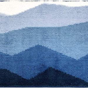 17"x24" Ombre Blue Bathroom Rug Non-Slip Absorbent Soft Bath Mat Set, Floor Mat Dry Fast Machine Washable.