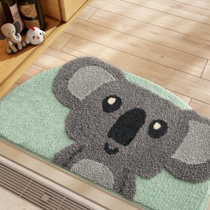 Cute Animal Bathroom Rugs, Plush Absorbent Bath Mats for Bathroom, Non-Slip Backing Washable Bath Mat, Ideal for Shower Sink Bathtub Room Decor, 17.5"x29.5", Hello Koala
